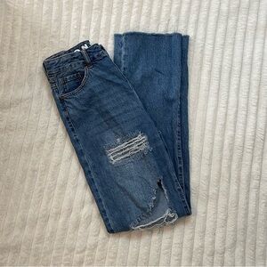 S.O.N.G 90’s Boyfriend Jeans Heavy Distressed Frayed Hem Size‎ 5/27